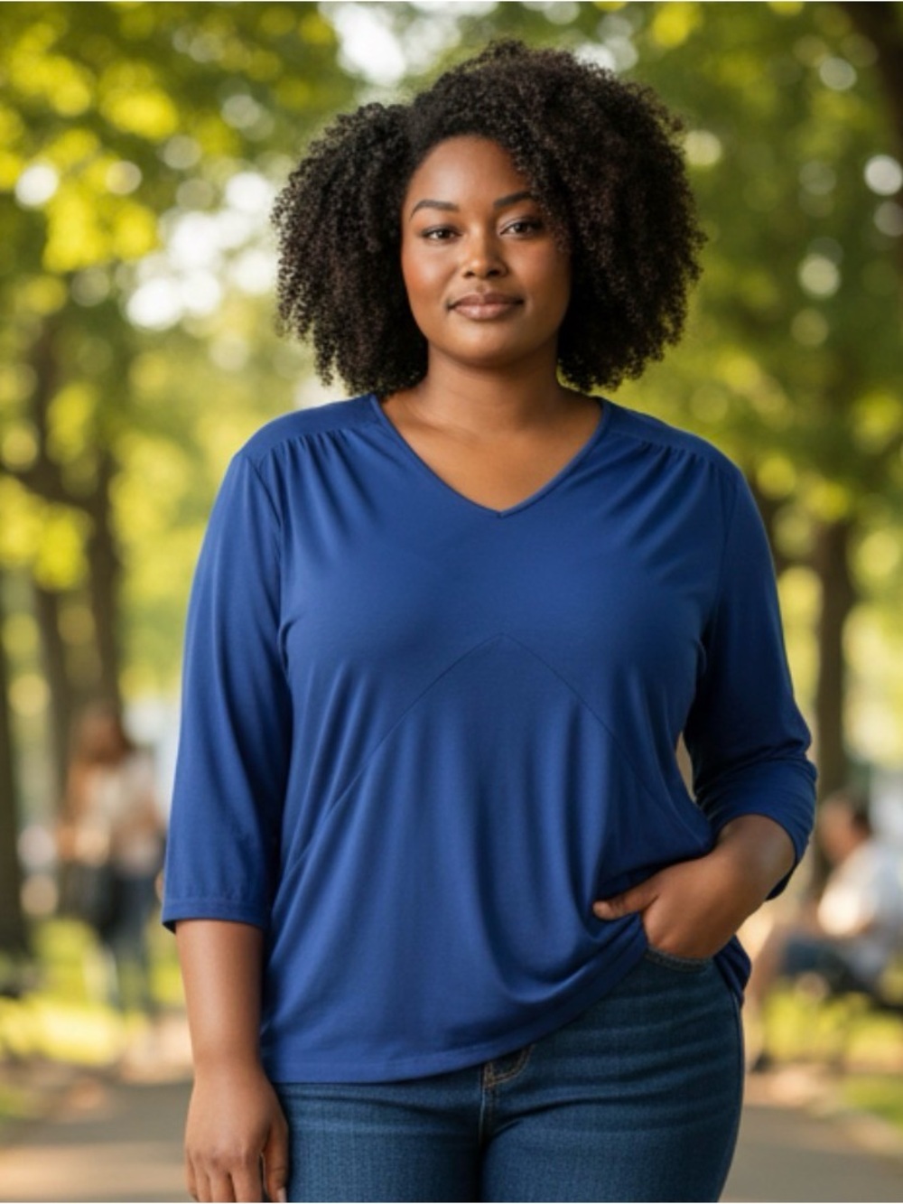 🫶🏻 Simonton Says by George Simonton V-Neck 3/4 Sleeve Top Pockets